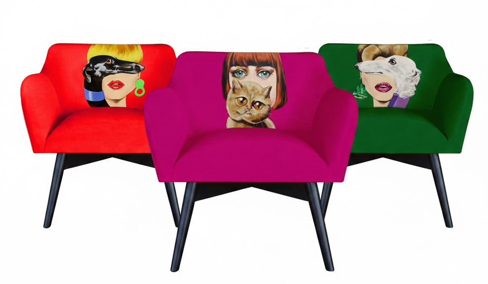 mOCNY AKCENT WE WNĘTRZU FOTEL Z GRAFIKĄ 